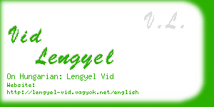 vid lengyel business card